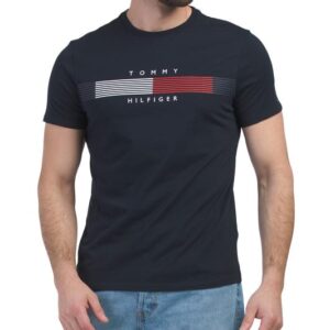 Camiseta Tommy Hilfiger con rayas en pecho